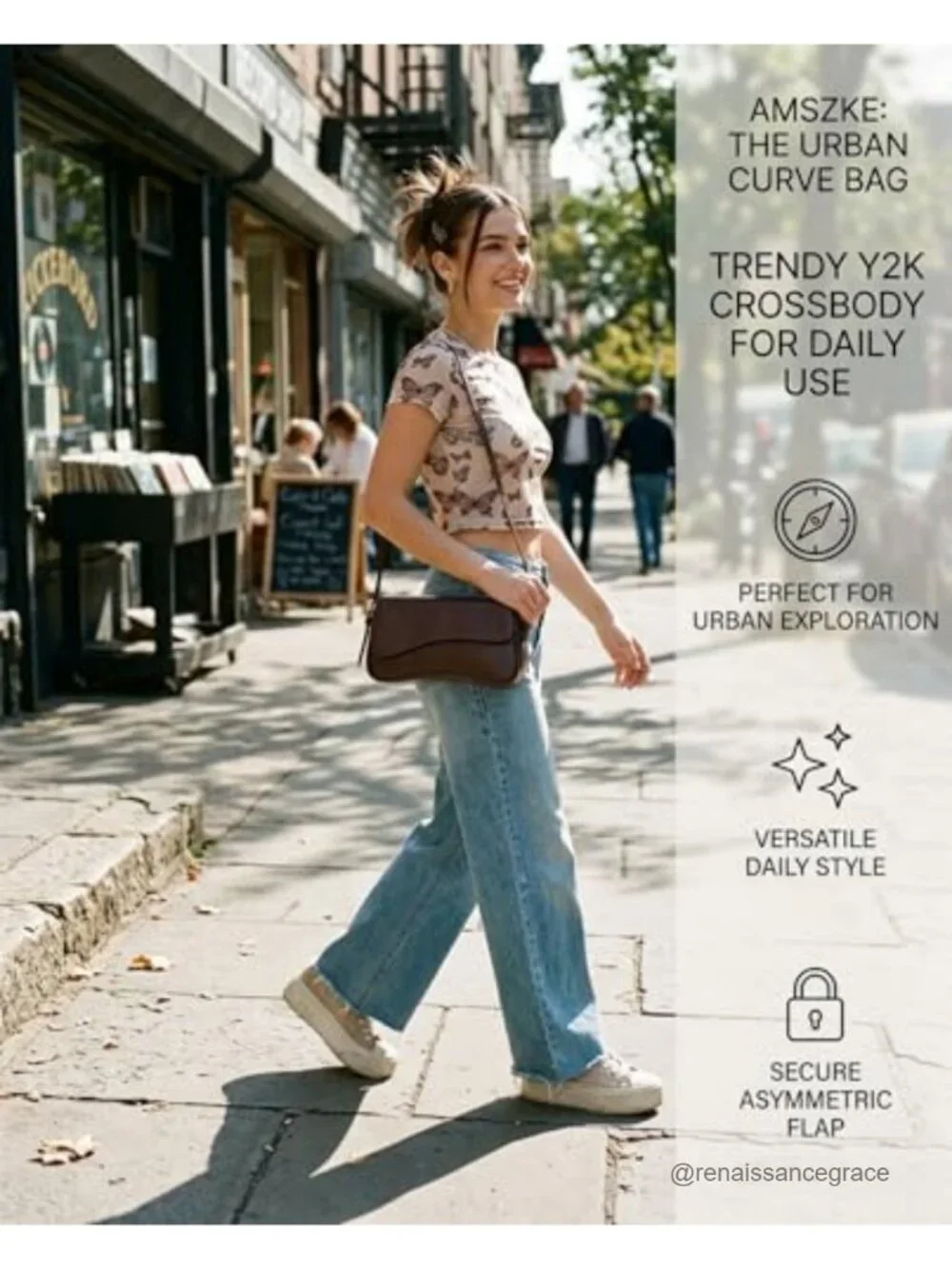 PU Leather Shoulder Bag Y2K Hobo Purse Crossbody Adjustable Strap